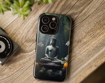 Buddha iPhone Case, iPhone 13-16 models, Tough Case, iPhone Case Inspirational, Meditative iPhone Case