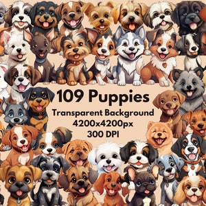 109 Paquete de imágenes prediseñadas de cachorros, Razas de perros, Sublimación de cachorros, Paquete de imágenes prediseñadas de cachorros Razas de perros Paquete png, Uso comercial gratuito, Paquete PNG de cachorros