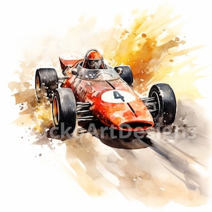 20 Vintage Rennautos Aquarell Clipart PNG Bilder, historische Rennautos, Retro Rennautos, klassische Motorsportlegenden, altes Rennauto