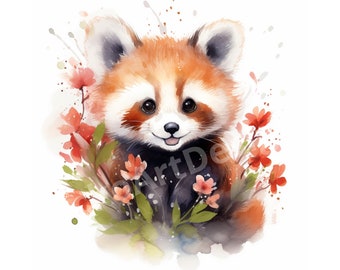 30 Red Panda Clipart Bundle, Cartoon Panda, Cute Red Panda, Scrapbook, Paper Crafts, Junk Journal, Commercial Use