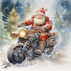 50 Watercolor Santa Clipart PNG Images, Christmas Clipart, Christmas Crafts and Decor, Winter Clipart, Merry Christmas, Free Commercial Use