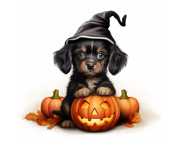 Halloween Acrylic Cute Wizard Hat Pug Dog Earrings - Pumpkin Puppy Dangle Earrings For Dog Lovers - View #9