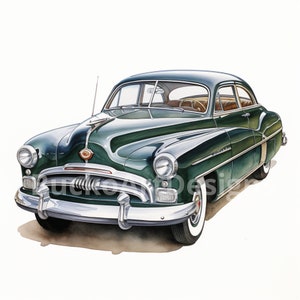 30 American Classic Cars of the 20th Century Watercolor Clipart PNG Images, Unique Car Collection, Vintage Cars, Retro Cars, Ammerican Car