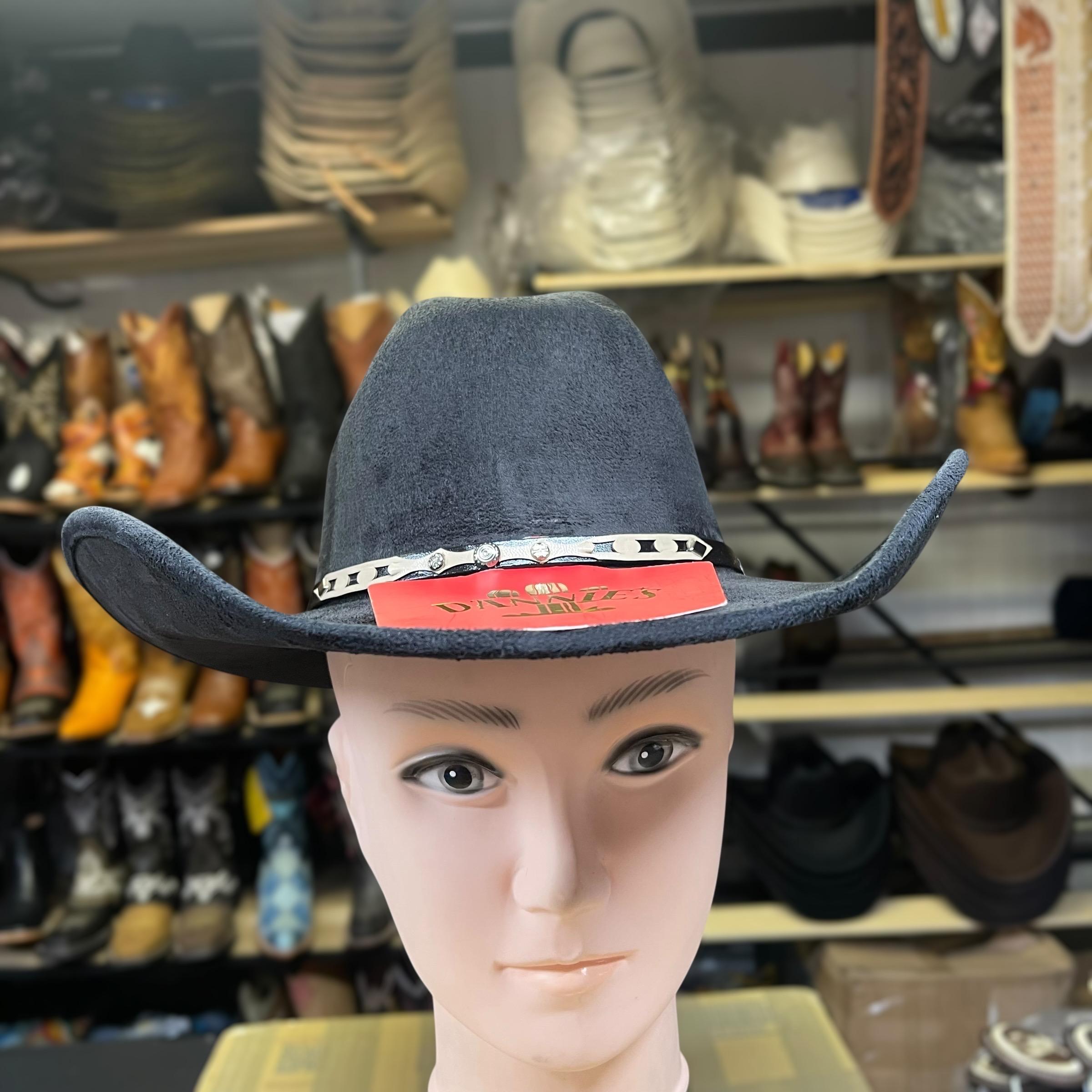Black Suede Cowboy Hat. Men display picture 2