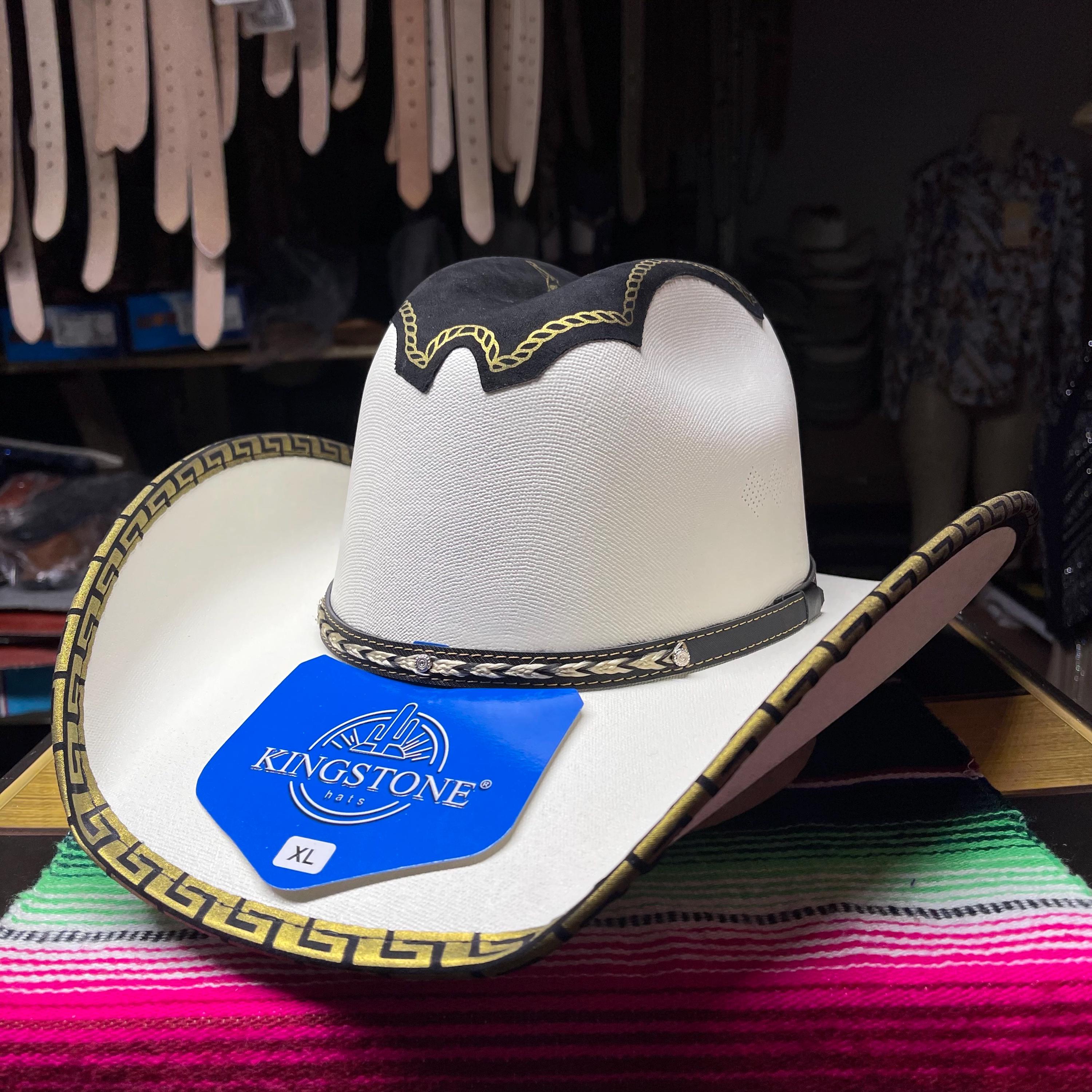 Men's Western Cowboy Hat. Bull Rider Rodeo Hat. White Straw Cowboy