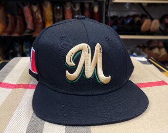 Mexico Eagle Embroidery Snapback Hat Adjustable Mexico Flag Baseball Cap Black - Professional