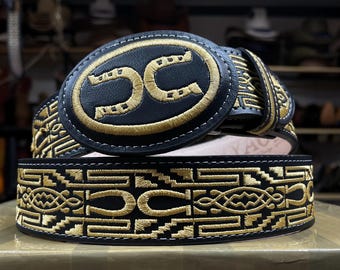 Mexican Embroidered Belt. Western Belt for Men. Cowboy Belt for