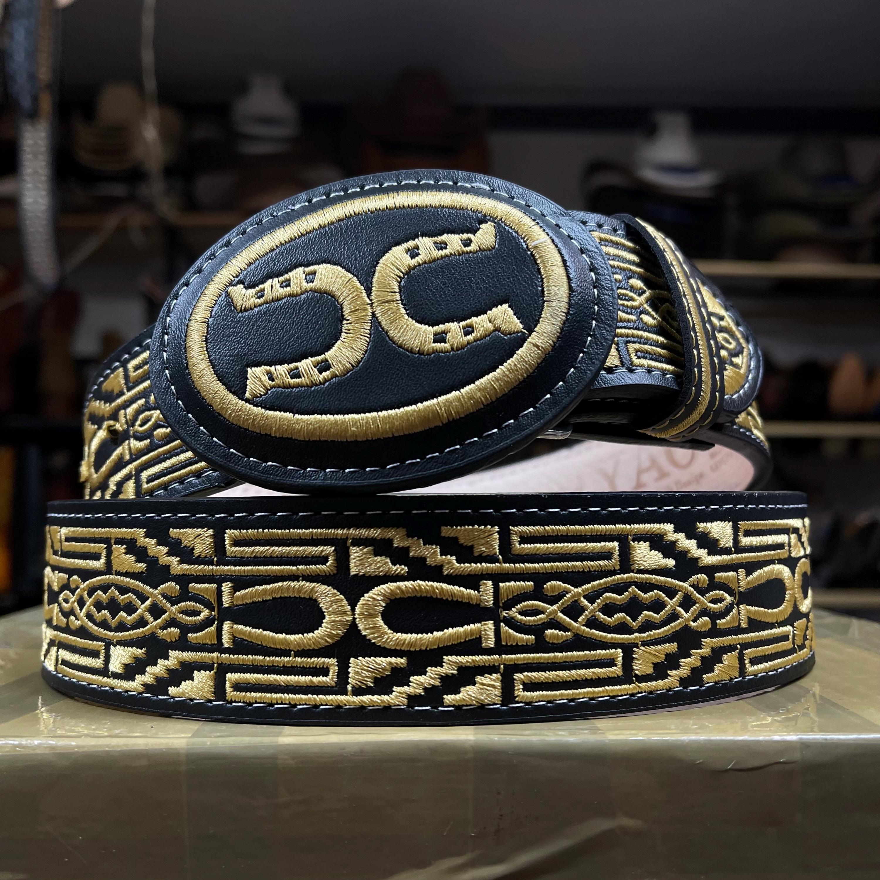 Mexican Embroidered Belt. Western Belt for Men. Cowboy Belt for