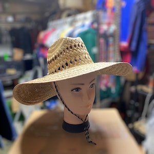 18” Outdoor Activities Hat. Large Wide Brim Straw Hat. Gardener Straw Sun Hat. Sombrero De Palma. Sombrero Grande Para Sol.