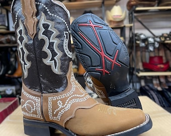 Sunflower Genuine Leather Western Cowgirl Boots Square Toe Botas Vaqueras - Foto 5