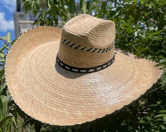 Extra großer Hut mit breiter Krempe. Outdoor Stroh Sonnenhut. Bauernhof Hut mit breiter Krempe. Gärtner Stroh Sonnenhut. Sombrero De Palma. Sombrero Pa Sol.
