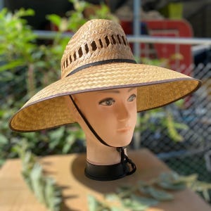 Wide Brim Straw Outdoor Hat. Gardening Sun Hat for Men. Hiking and Fisherman Hat. Full Sun Coverage Hat. Sombrero De Palma De Sol.