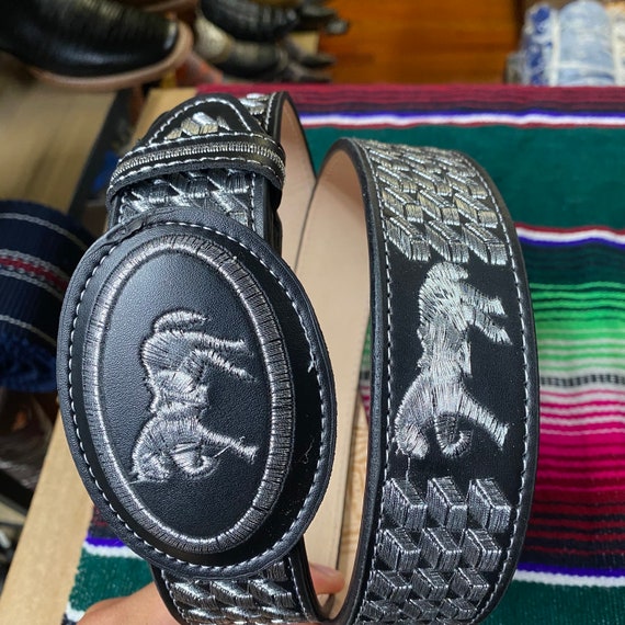 Platinum Embroidered Belt. Cowboy Western Belt. Genuine  display picture 3