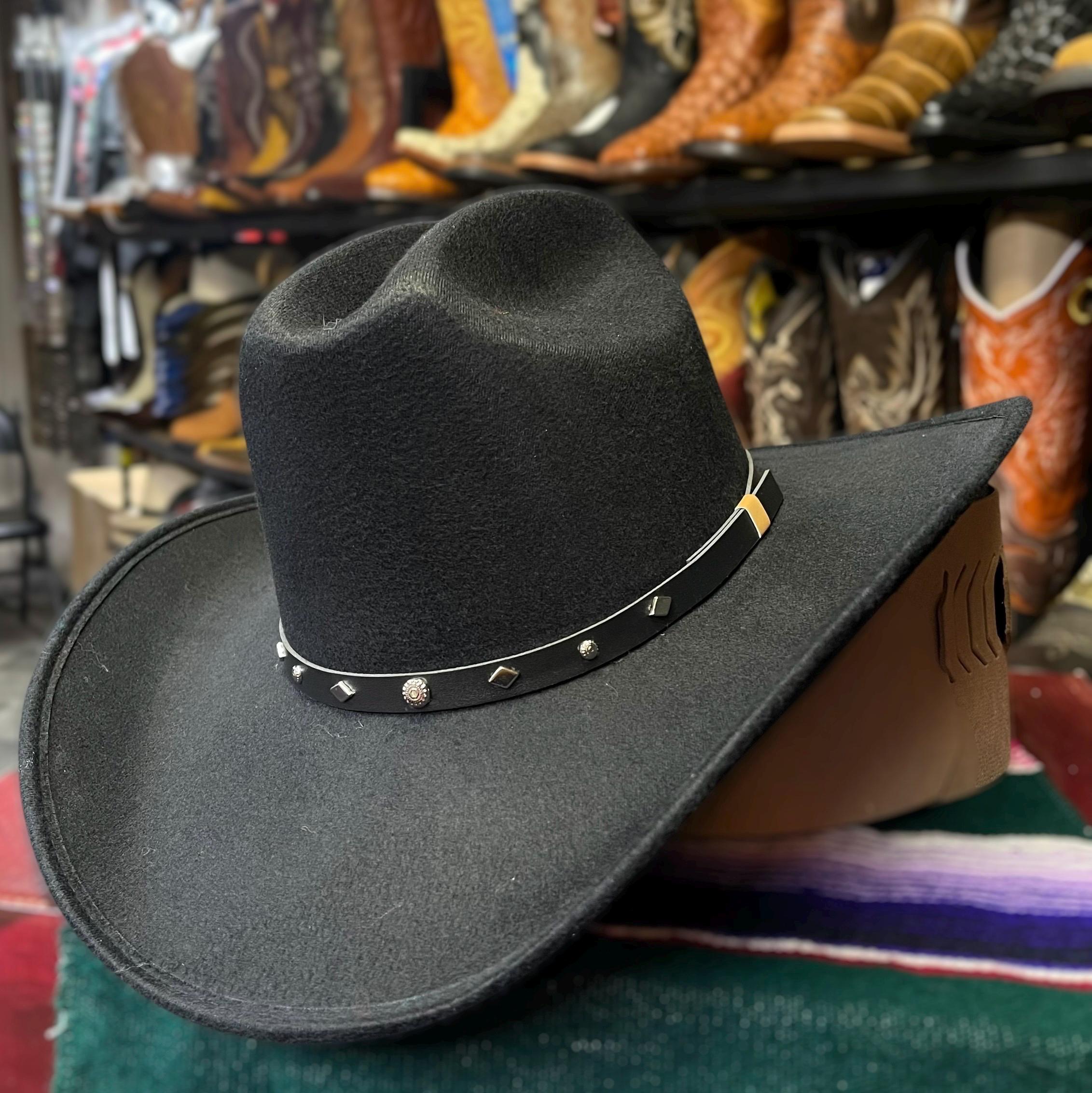 Felt Cowboy Hat for Men, Women and Teens, Western Hat (Black Rockmount Crushable Black Felt Western Cowboy Hat main image 3