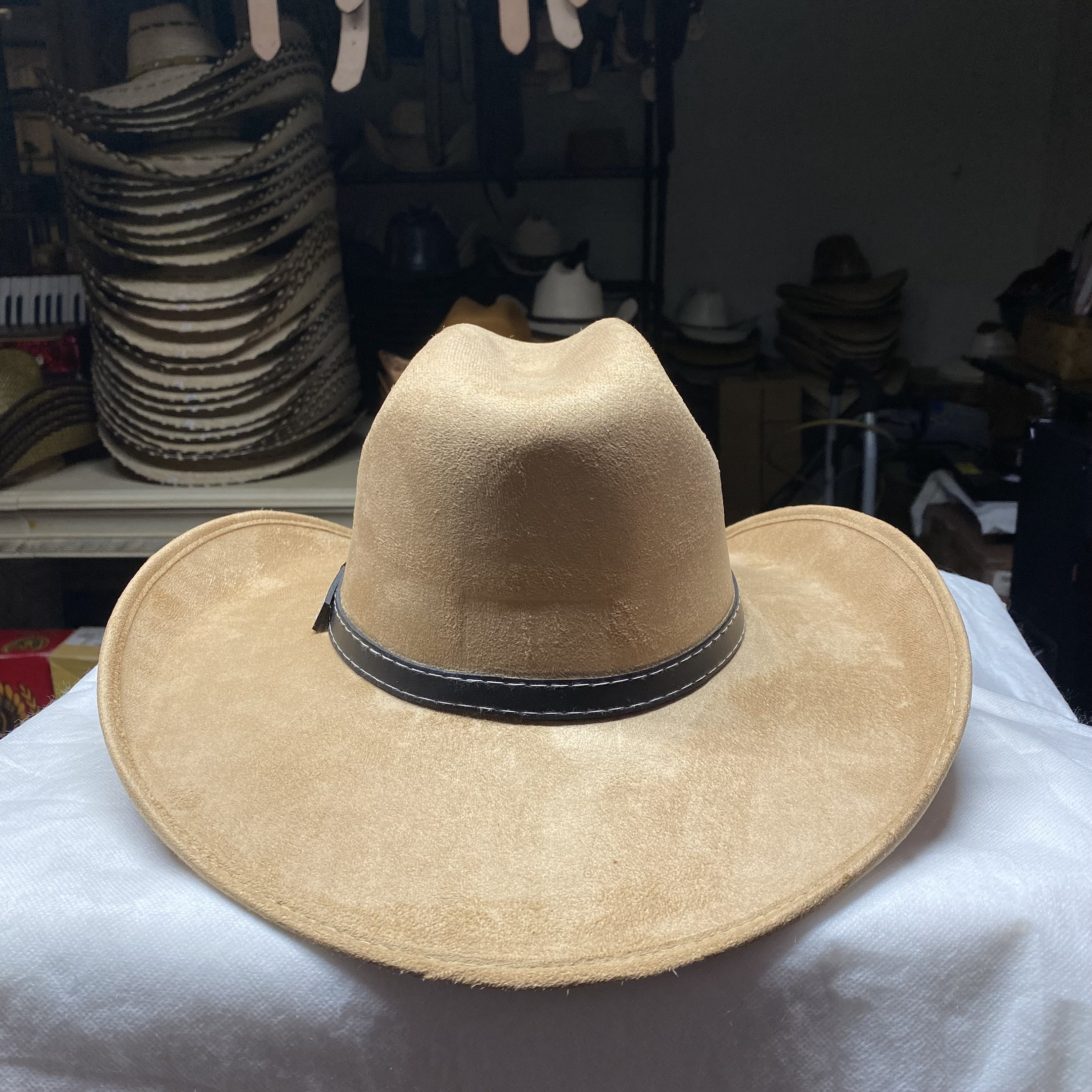 Cappello Cowboy Marrone Cappello Da Cowboy In Vera Pelle Marrone - Unisex, Taglie S/M/L/XL, Stile Western Autentico Cappello In Pelle Marrone Cowboy