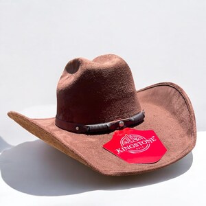 Men’s Brown Suede Cowboy Hat. Men’s Brown Cowboy Western Hat. Men’s Suede Leather Western Hat. Sombrero Vaquero De Piel Gamuza. Vaquero Hat