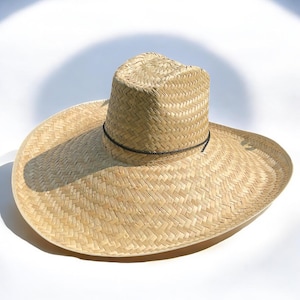 EXTRA Wide Brim Straw Hat. 7 Inch Outdoor Sun Hat. UV Protection Sun Hat. Gardener and Fisherman Straw Hat. Jumbo Sombrero De Palma.