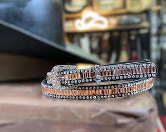 Rhinestone Cowboy Hat Band. Brown Universal Hat Band. Western Hat band for Hats. Leather Hat band. Toquila Para Sombrero Café.
