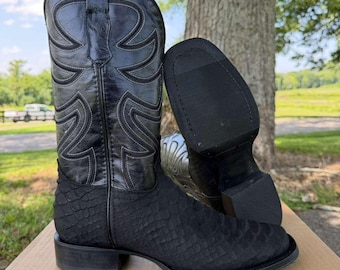 70s Vtg Black Leather Zip up Chelsea Ankle Boot Mod Garage Rock