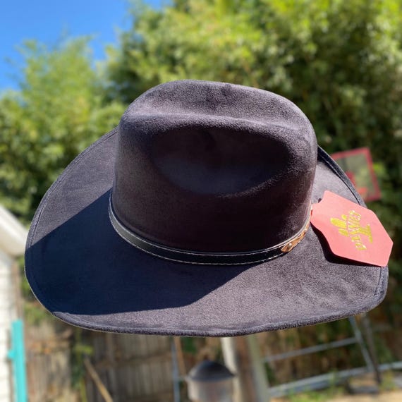 Mens Black Cowboy Hat. Suede Cowboy Hat for Men. Western 