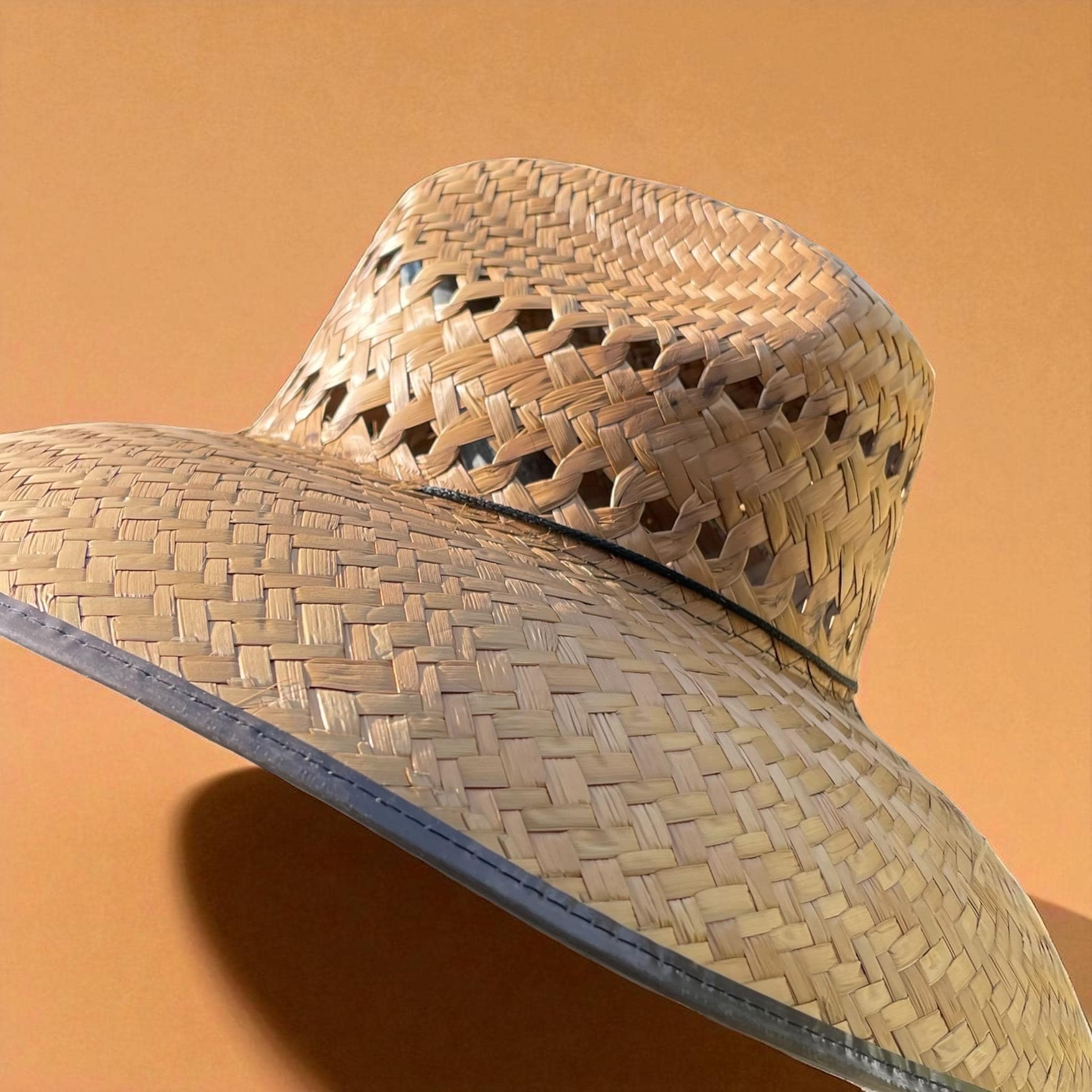 fiebig Bogart Cappello di Paglia | Cappello Estivo con Nastro e Bordi | Fedora da Sole a Tesa Larga | Fatto in Italia (55-S