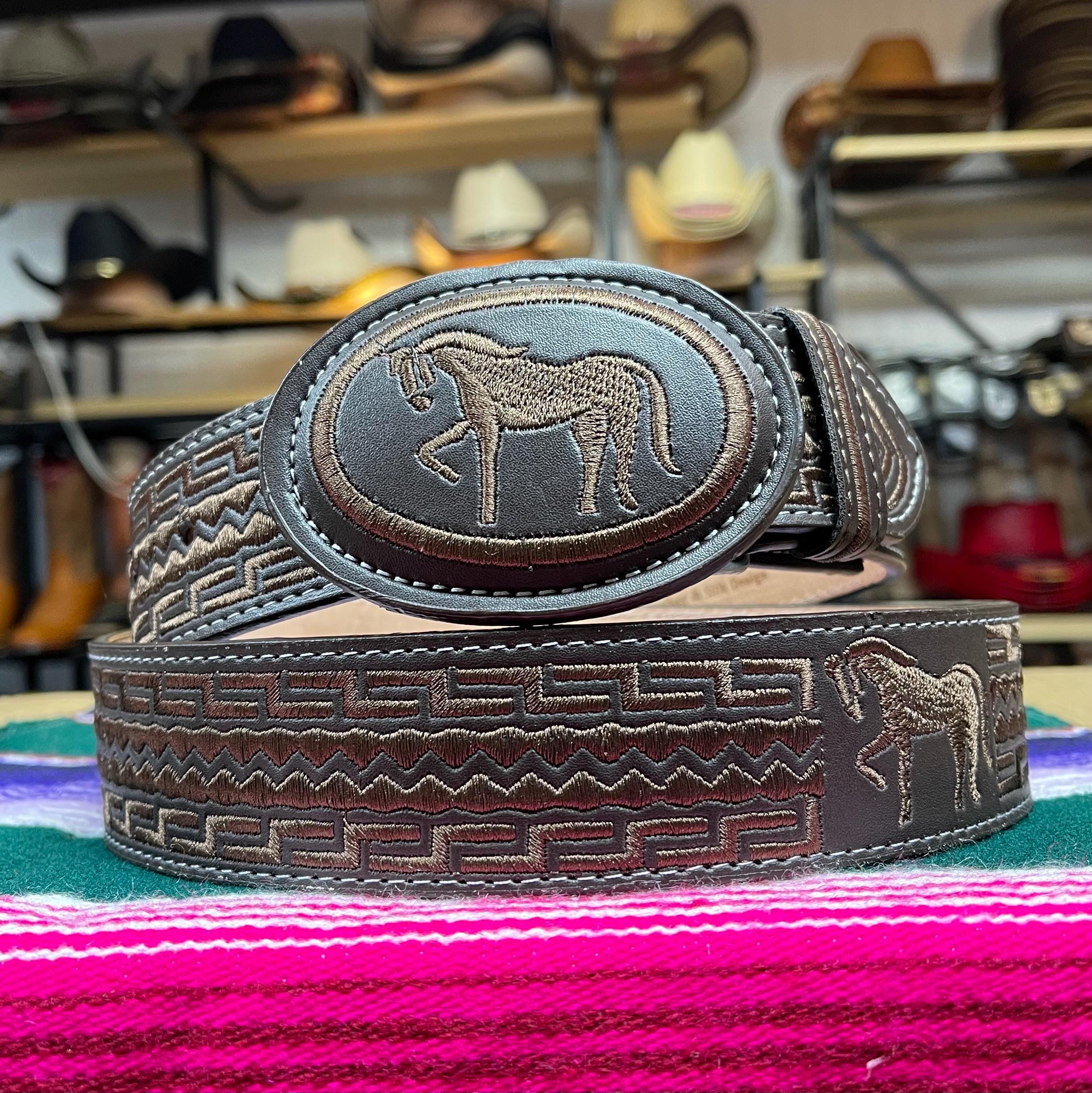 mens western leather belts