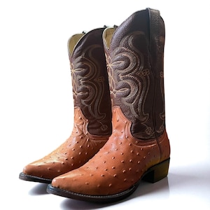 Ostrich Skin Cowboy Boots. Men’s Western Rodeo Boots. Round Toe Boots For Men. Ostrich Leather Boots. Bota Vaquera De Piel Avestruz Vaquero.