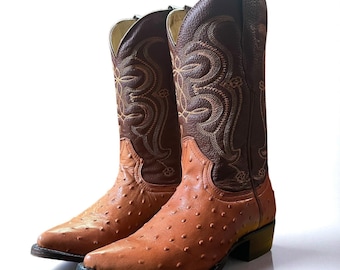 Strauß Haut Cowboy-Stiefel. Herren Western Rodeo Boots. Runde Kappe für Männer. Straußenleder Stiefel. Bota Vaquera De Piel Avestruz Vaquero.