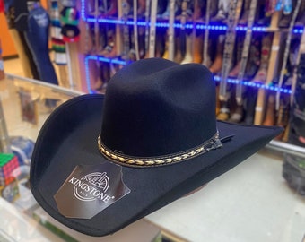 Men's Western Black Felt Hat. Black Felt Cowboy Hat for Men. Black Western Cowboy Hat. Rodeo Cowboy Hat for Men. Sombrero Vaquero De Hombre.