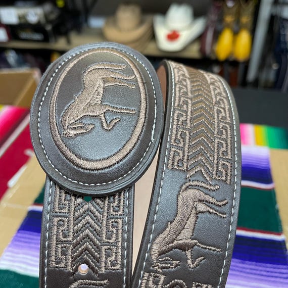 Mexican Embroidered Belt. Cowboy Belt for Men. Western