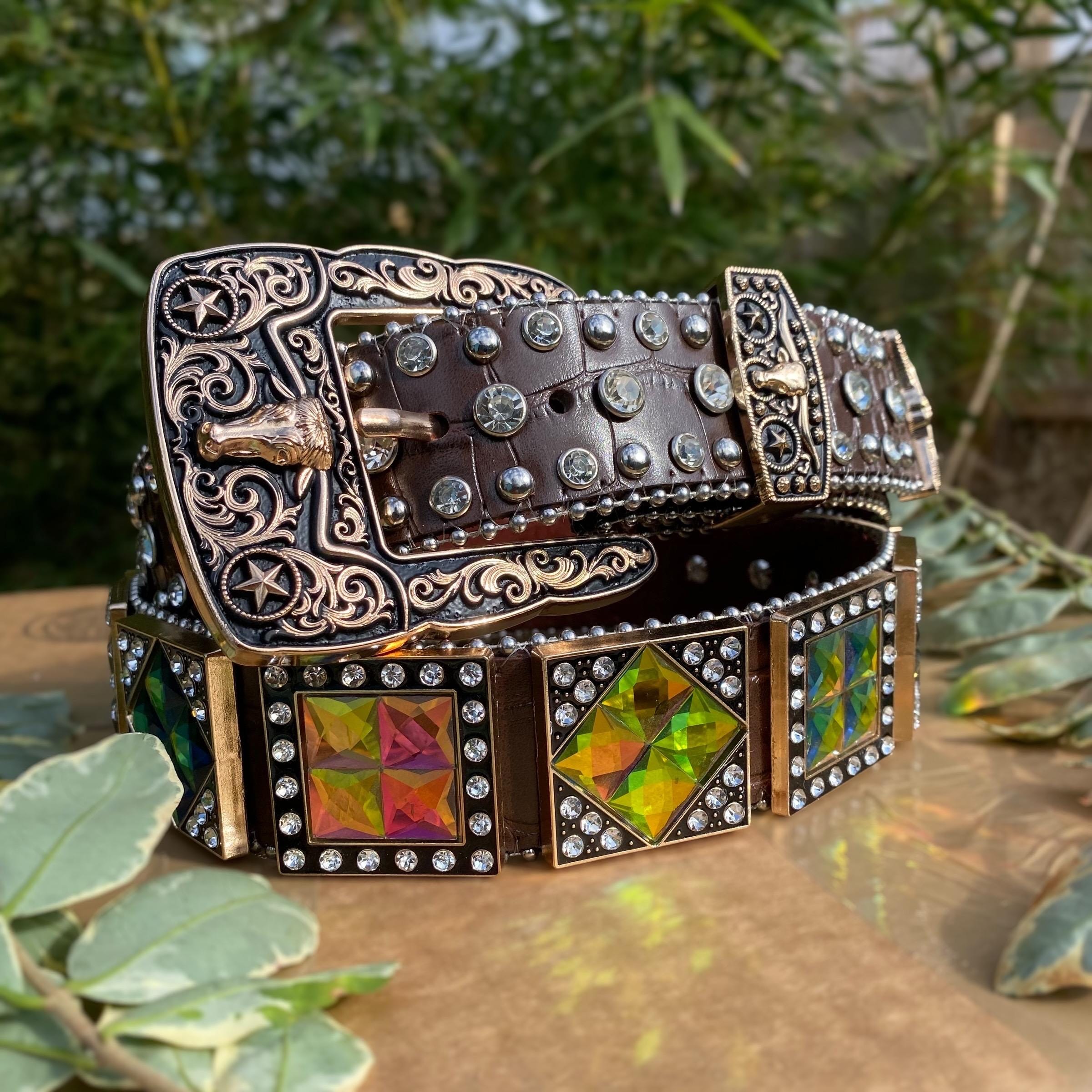 Rhinestone Western Belt - Etsy Rhinestone Western Belt - Etsy
