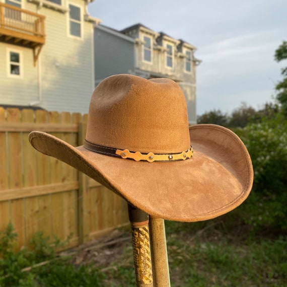 Cappello da cowboy western in feltro a tesa larga per uomo