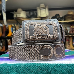 Men’s Embroidered Cowboy Belt. Men’s Leather Cowboy Belt. Men’s Western Cowboy Belt. Cinto Vaquero De Hombre. Cinto Piteado Bordado.