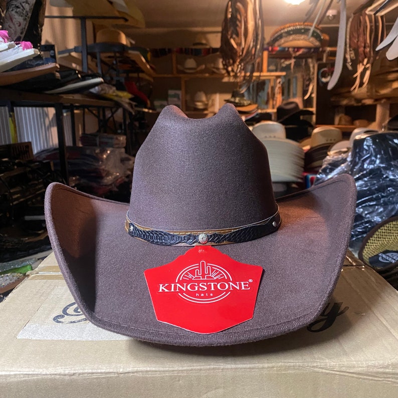 Mens Brown Felt Cowboy Hat. Mens Western Cowboy Hat. Mens Rodeo Cowboy ...