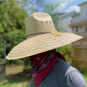 Outdoor Summer Sun Hat. Wide Brim Straw Hat. Camping and Fishing Hat. Extra Wide Straw Hat. Sombrero De Palma. Sombrero Grande Pa Sol.