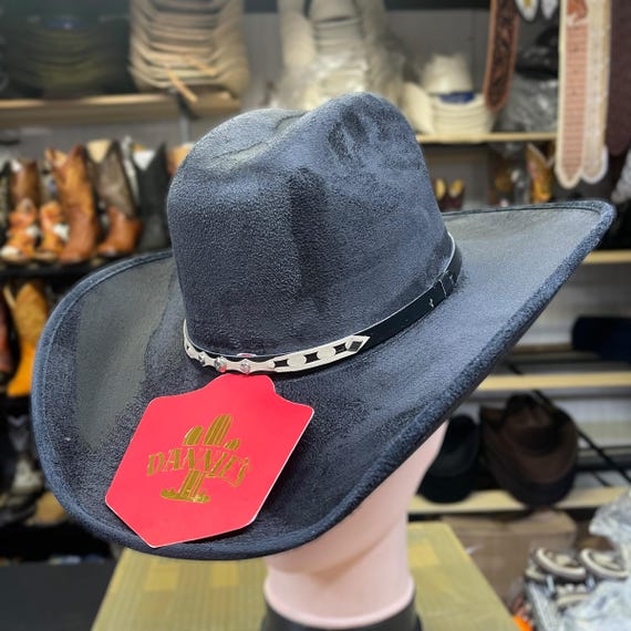 Black Suede Cowboy Hat. Men display picture 1
