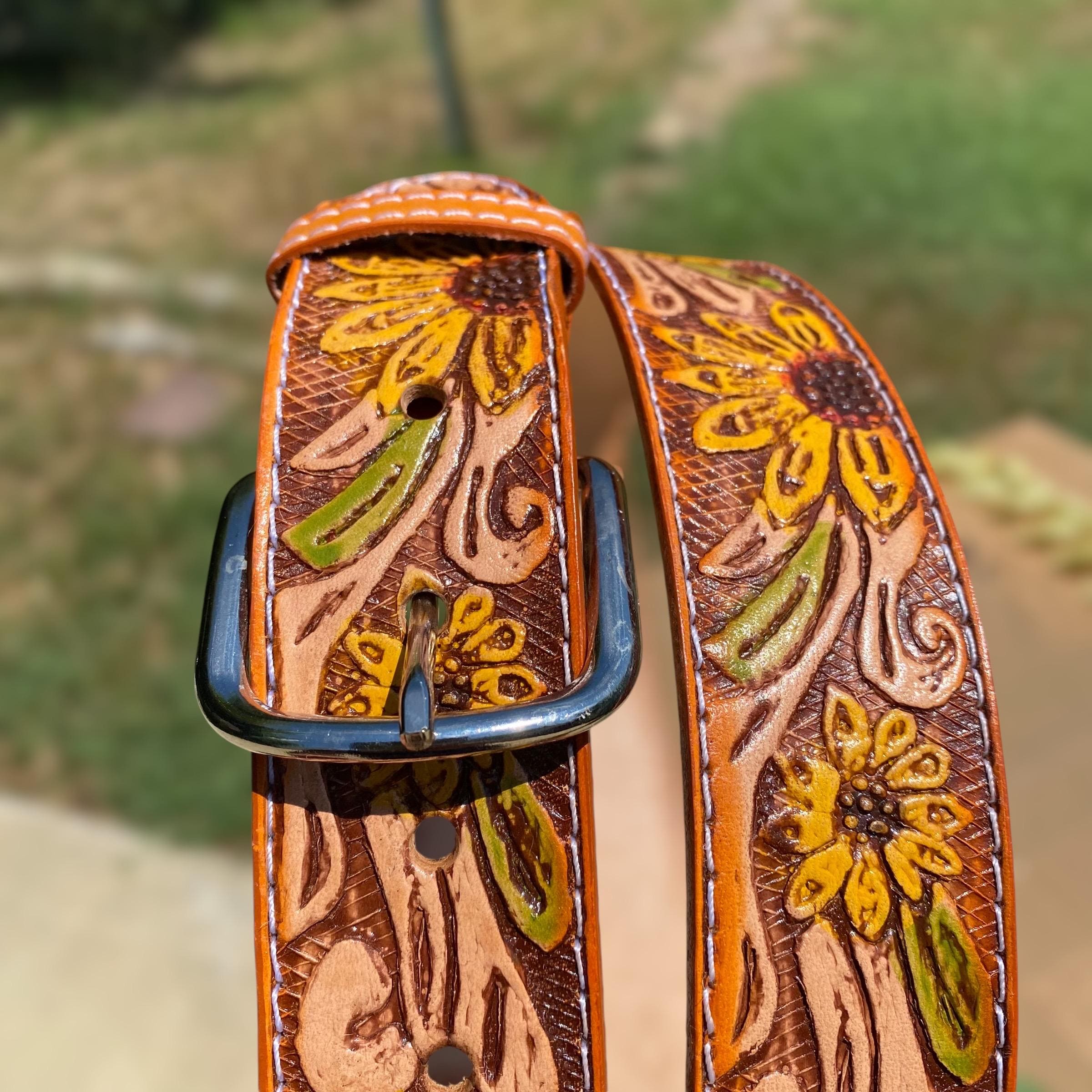 Womens Boho Goldtone Sunburst Sunflower Jewelry Belt 32\