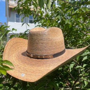 Outdoor Straw Hat for Men. Men’s Western Cowboy Hat. Rustic Straw Sun Hat. Brown Fishing & Hiking Hat. Sombrero De Palma.