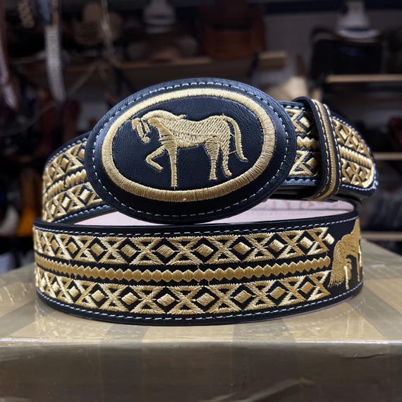 Mexican Embroidered Belt. Western Belt for Men. Cowboy Belt  display picture 3