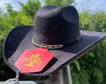 Quality Suede Cowboy Hat. Men’s Black Western Hat. Rodeo Riding Hat for Men. Black Suede Hat. Sombrero De Gamuza. Sombrero Vaquero Negro.