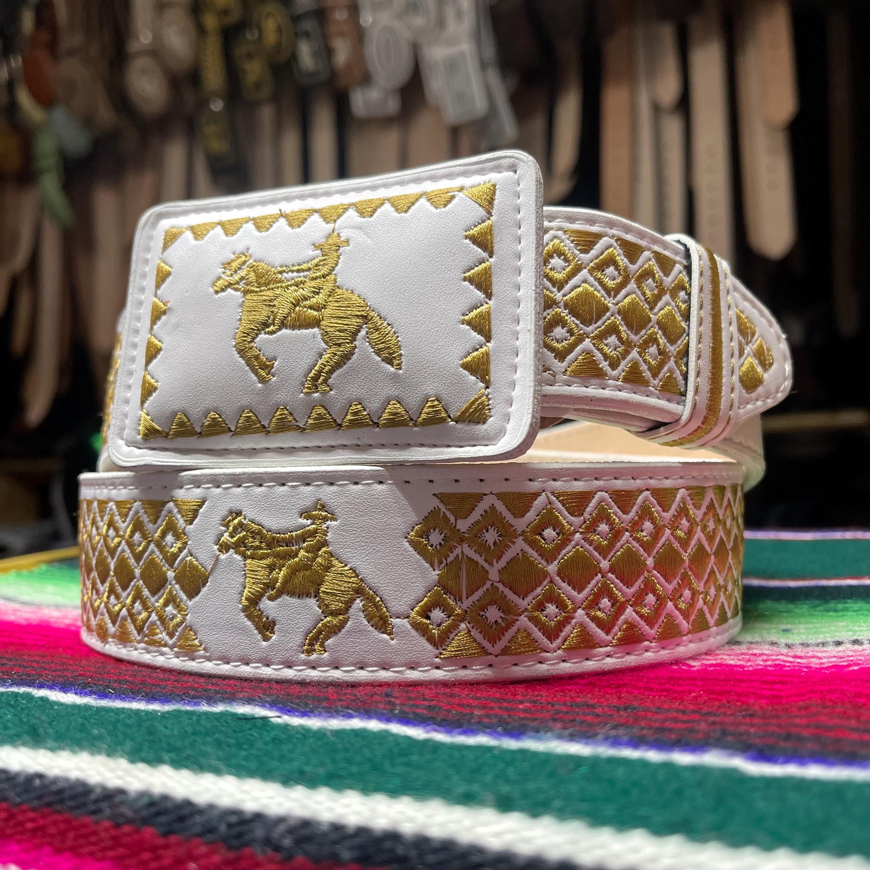 Horse Rider Embroidered Belt. Men display picture 1