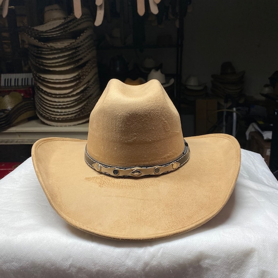 Cappello Da Cowboy Occidentale In Pelle Scamosciata Marrone – Tesa Larga 7,6 Cm, Regolabile, Unisex – Ideale Per Feste A Tema E Uso Quotidiano - 5