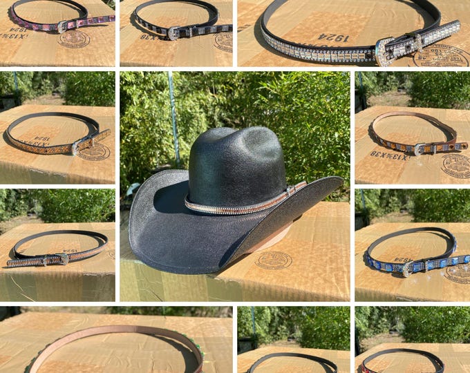 Amethyst Leather Cowboy Hat Band main image 0