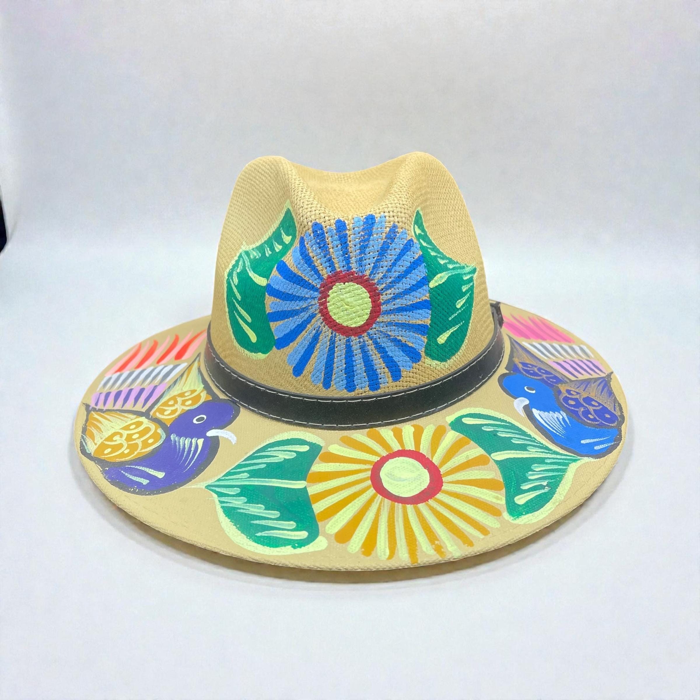 ?? NEW Hand-Painted Mexican Artisan Jute Boho Floral Sun Hat – Medium il_fullxfull.4884175716_kba6.jpg main image 4