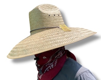 Wide Brim Straw Outdoor Hat. Fishing and Gardening Sun Hat. Men’s Hiking Hat. Large Meg Straw Hat. Sombrero De Palma Pa Sol.