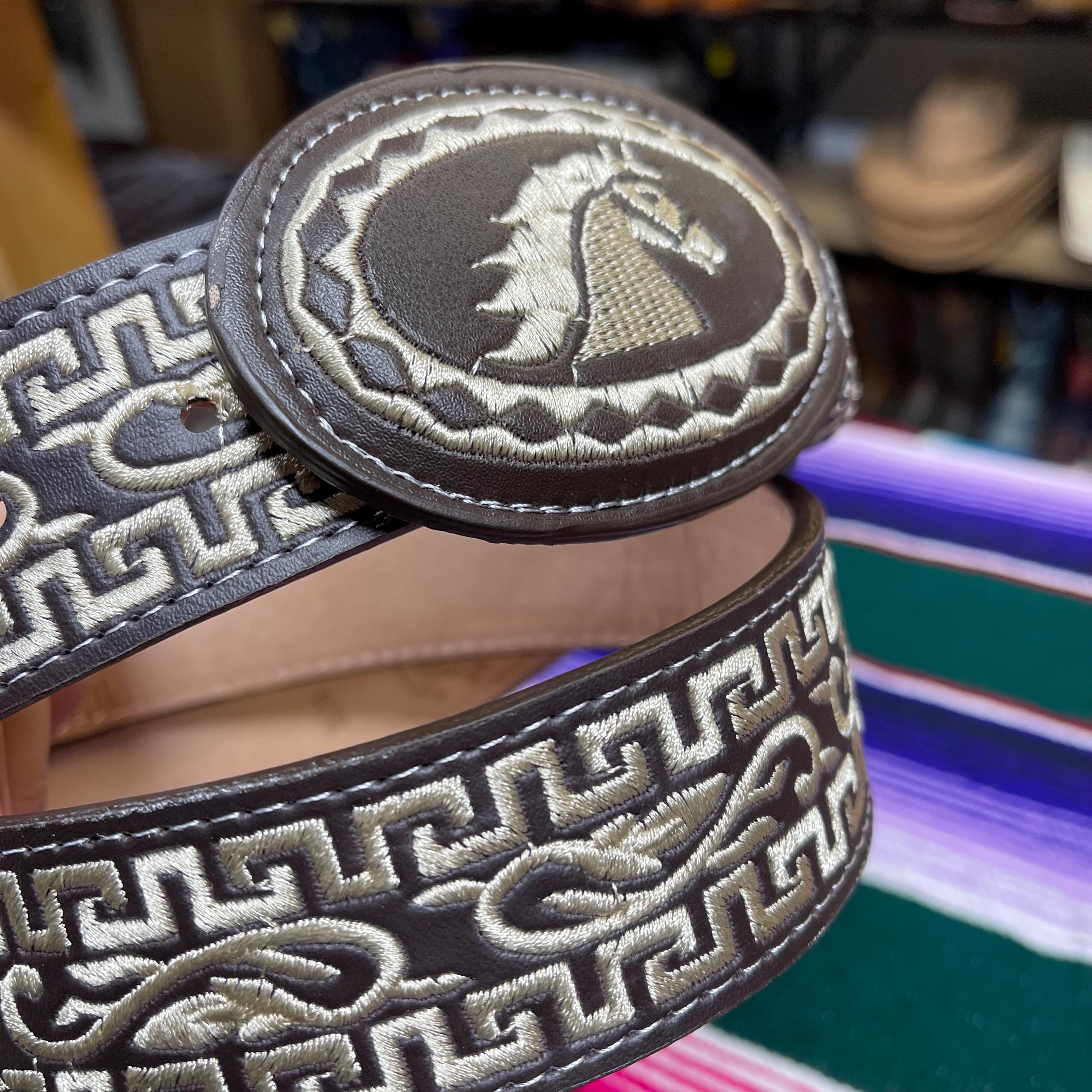 clane❤︎ MEXICAN BELT❤︎アイボリー Men's Mexican Embroidered Belt Cinto Hilo Plateado – Solis Calzado