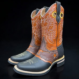 Men’s Western Rodeo Cowboy Boots. Men’s Square Toe Cowboy Boots. Men’s Rodeo Cowboy Boots. Bota De Hombre Vaquero. Bota De Hombre.