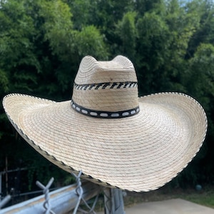 Jumbo Cowboy Summer Hat. EXTRA wide Straw Sun Hat. Fisherman and Hiking Straw Hat. Sombrero Grande De Palma. Sombrero De Jardinero.