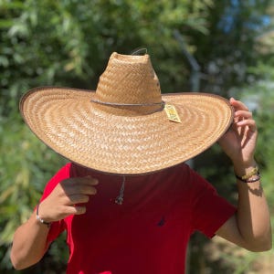 EXTRA Wide Brim Hat. Outdoor Straw Sun Hat. Gardener Straw Hat for Outdoor. Wide Brim UV Protection Hat. Sombrero Grande De Palma.