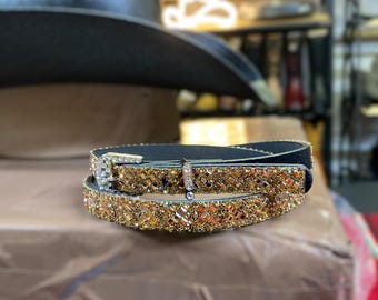 Universal Golden Hat Band. Cowboy Western Hat Band. Leather Band for Cowboy Hat. Cowboy Hat Accessories. Toquila Para Sombrero.